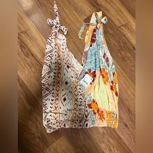 NWT Free People Tied to You Tropical combo top